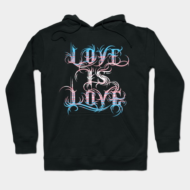 Love is Love - Transgender Pride Hoodie by Manfish Inc.